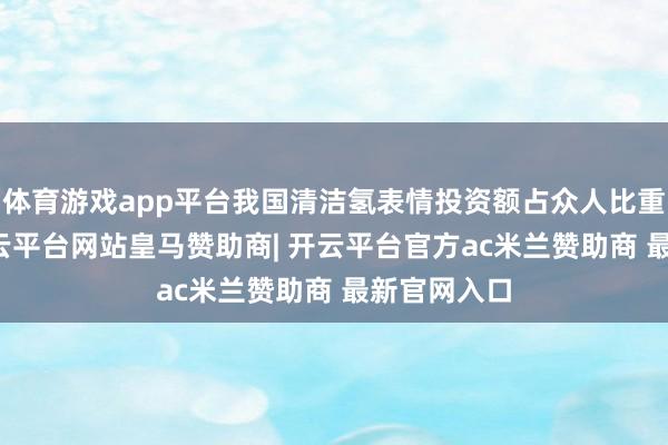 体育游戏app平台我国清洁氢表情投资额占众人比重的30%-开云平台网站皇马赞助商| 开云平台官方ac米兰赞助商 最新官网入口