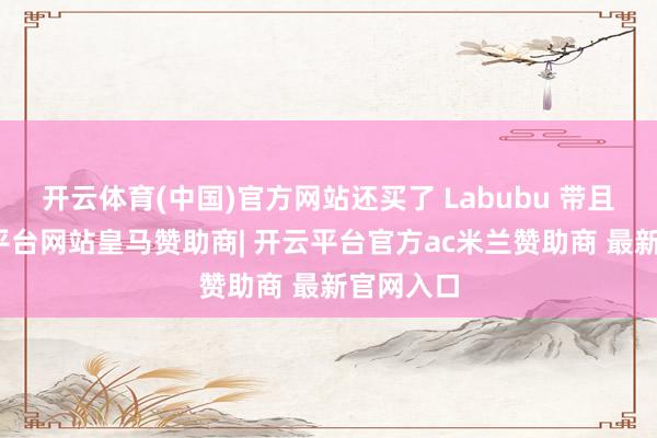 开云体育(中国)官方网站还买了 Labubu 带且归-开云平台网站皇马赞助商| 开云平台官方ac米兰赞助商 最新官网入口